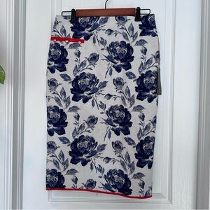 Eva Mendes for New York & Company Blue Floral Pencil Skirt NWT Classy but Sexy 4